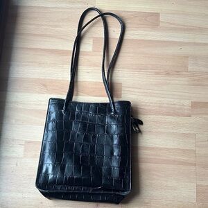 Monsac Italian leather croc style shoulder bag